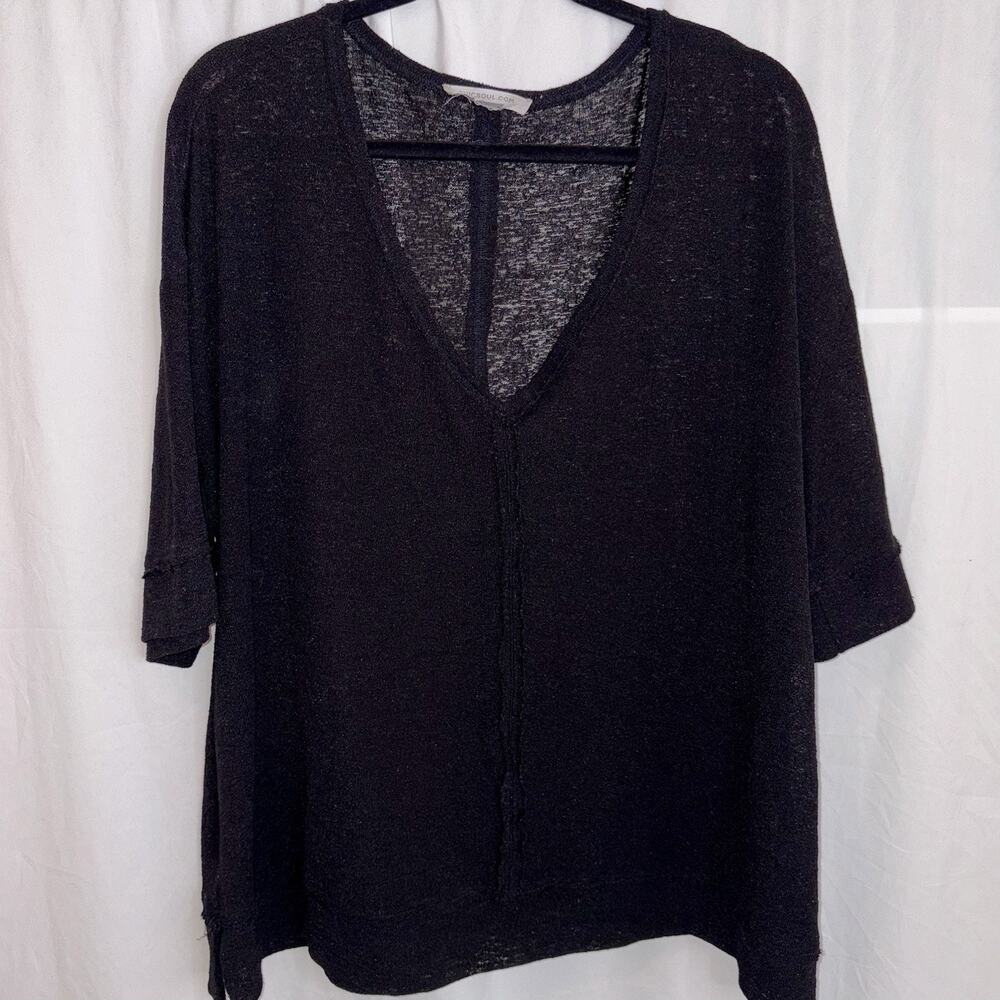 Chicsoul.com Womens Black Polka Dot Short Sleeve Blouse Size 2X